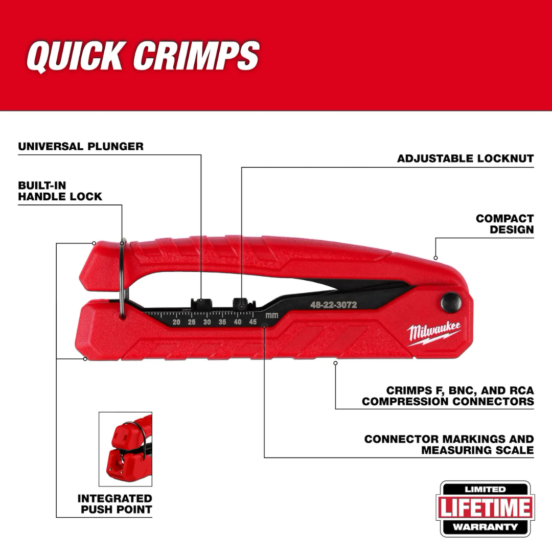 Milwaukee Coax Compression Crimper from GME Supply